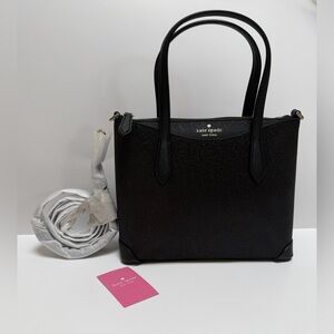 Kate Spade ♠️ Small Black Leather, Glitter Satchel Bag NWT